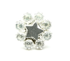 Étoile Indien 925 Argent Massif Blanc Zircone Piercing Nez Bague Push Broche - £10.26 GBP