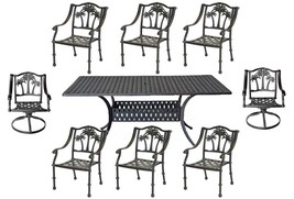 9 piece outdoor dining set aluminum Palm Tree chairs with Nassau rectang... - £2,487.74 GBP