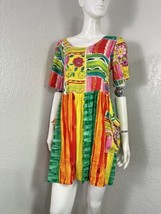 Vintage Jams World Daisy Bright Vibrant  Sun Dress Mini Size XS Floral - £52.36 GBP