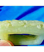 Rare Art Deco Antique old Green Gray Color Jade Sword Slide Guard Fitting - $13,041.50 CAD