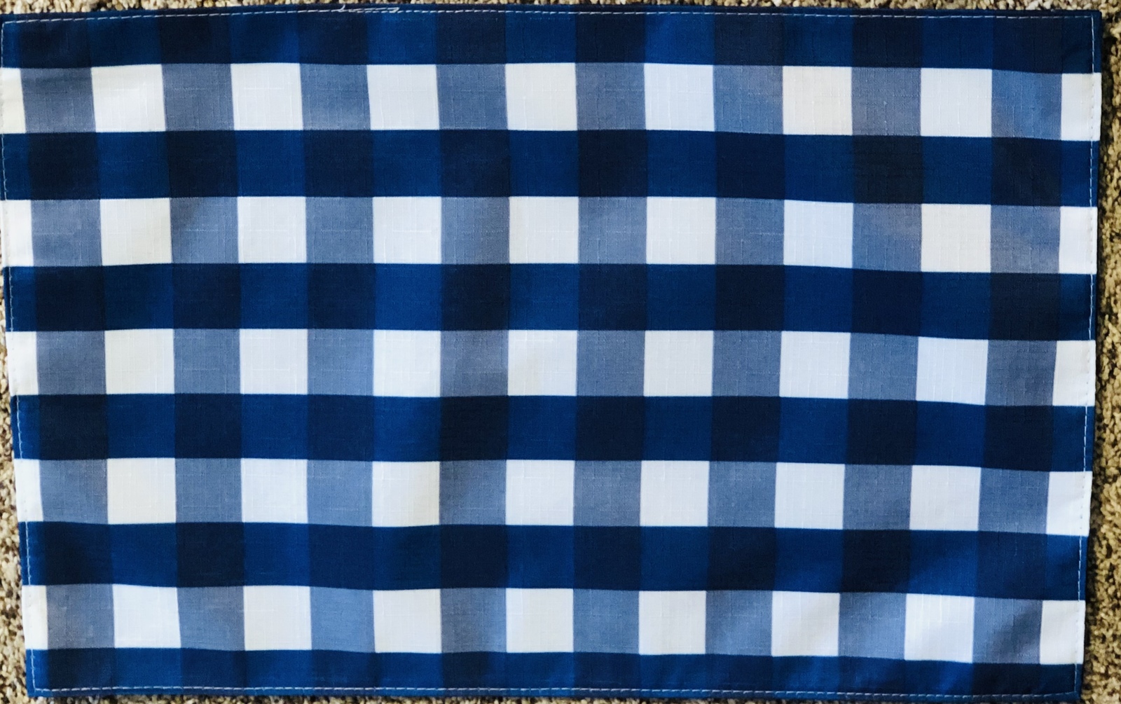 Blue White Gingham Check Plaid 11"x17" Placemat Set of 4 New With Tags - $18.76