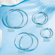 buy 1 pair or 4 pairs solid 925 endless hoops 100% sterling silver - $5.23+