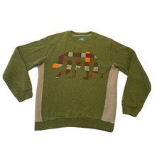 Shmack Vintage Crewneck Pullover Sweatshirt Pixel Bear Olive Green Mens ... - $20.32