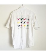 Vintage 1998 Bye Bye Caribe Button Top L Puerto Vallarta White Gecko Mexico - $41.13 CAD