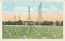 Arlington Virginia Va~World War SECTION-WIRELESS Towers~Vintage Postcard - £5.47 GBP