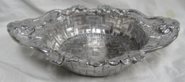 1998 Arthur Court Aluminum Bunny Rabbit Bowl Easter Basket Weave Dish 15... - £17.20 GBP