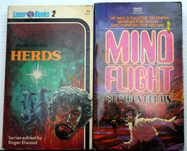 Lot 2 Stephen Goldin Herds (Laser Books #2) Mind Flight (Gold Medal) Vntg Mmpb - £6.53 GBP