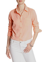 4364 Banana Republic Womens Pink Crinkle Classic Button Down Shirt Sz XS XSmall - £21.84 GBP