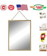 Sturdy &amp; Classy 12&#39;&#39; x 16&#39;&#39; Wall Mounted Gold Mirror – Versatile Decor P... - $775.27 MXN