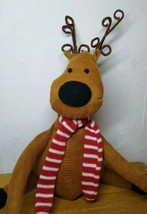 3 Shelf Sitting Reindeer - Plush! Adorable! Christmas Holiday Decor - FAST SHIP! - £10.59 GBP
