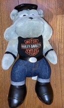 Harley-Davidson Bulldog Plush 12&quot; Motorcycle Stuffed Dog Animal VTG Play by Play - £6.30 GBP