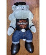 Harley-Davidson Bulldog Plush 12&quot; Motorcycle Stuffed Dog Animal VTG Play... - $10.95 CAD