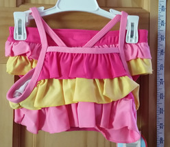 Wonder Kids Baby Clothes 12M Pink Yellow Ruffle Bikini Swimsuit Infant Swim Suit - £9.86 GBP