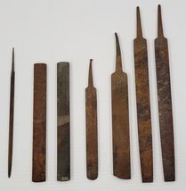 *J14) Vintage Mixed Lot of 7 Hand Files Machinist Bastard Flat Triangle - $19.79