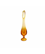 Tall MC 50s VIKING GLASS Golden Amber Epic Swung DrapeWaterfall Flower V... - £47.01 GBP