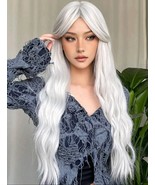 White weavy wig, white curly wig, white wig with waves, white wig with b... - $48.02 CAD