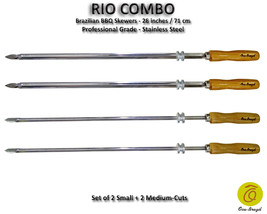 Rio Combo - Set of 4 - Brazilian Skewers for BBQ 28&quot; - Professional Grade - £41.27 GBP