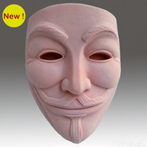 Guy Fawkes Mask - Detail of high relief sculpture,silicone mold, soap mold - £26.82 GBP