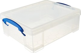 Really Useful Box 8.1 Liter Plastic Stackable Storage Container Bin With, Clear - £32.12 GBP