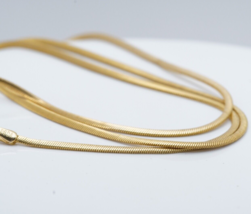 Fine Estate Snake Chain Necklace 18&quot; Fine 10K Yellow Gold 1.5 MM Wide Italy - £231.34 GBP