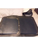 Hazel America&#39;s Case Maker Leather 2 Binders Dark Blue RARE Vintage - $1,498.94 MXN