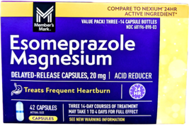 Member&#39;s Mark Esomeprazole Magnesium Capsules 20 mg 42 Count EXP 09/2026 - $17.18