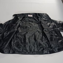 LJYH Jacket Women's Faux Leather Pleated Elbow T11-12 Black Full Zip Pockets image 9