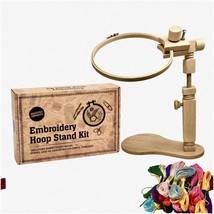 StitchMaster Deluxe: Complete Hand Embroidery Kit - 8 Hoop, Stand, 24 Color Thre - £55.00 GBP