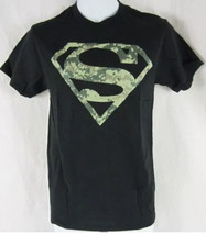 Mens NWT DC Comics Superman Black Camo Logo Super Hero T-shirt Tee XL X-Large - £8.78 GBP