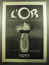 1960 Coty L&#39;or Perfume Advertisement - world&#39;s most modern, luxurious pe... - £11.76 GBP