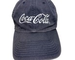 Coca Cola Brand Ball Cap Atlanta  Embroidered Blue Canvas Adjustable Hat - $9.89