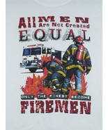 Vtg Wild Side All Men Are Not Created Equal Firemen Fire Fighter T-shirt... - £19.86 GBP