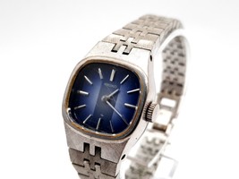 Vintage Seiko ladies watch 11-3949 winding works blue dial silver toned ... - £42.65 GBP