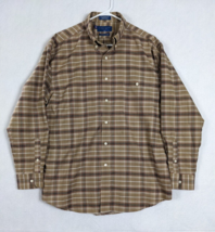 Towncraft Mens Long Sleeve Shirt Plaid Wrinkle Free  Size L Cotton Blend... - $12.68