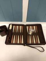 Vtg Travel Backgammon Game Complete by Skor Mor Zippered Case Wristlet Taiwan - £13.44 GBP