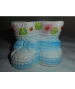 Vintage Nancy Pew Blue Baby Bootie Shoes Ceramic Planter Japan Nursery D... - $294.67 MXN