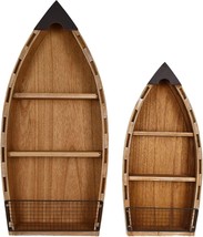 Wooden Boat Decor Hanging Wood Boat Decoration for Wall Rustic Nautical Standing - £199.88 GBP