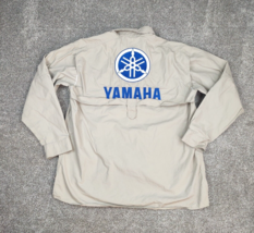 VTG Yamaha Shirt Men Large Tan Official Team Gear Racing Vented Caped Hong Kong - £31.46 GBP