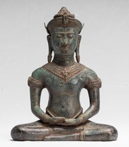 Antigüedad Bayon Estilo Khmer Estatua de Buda - Meditación Mudra - 26cm/25.4cm - £643.51 GBP