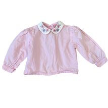 Rattles TCP Vintage Pink Baby Girls Top With Embroidered Peter Pan Colla... - $19.20