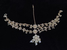 Indian Kundan Matha Patti Hair band Party Punjabi Muslim Jewelry Set New 10 - £24.18 GBP