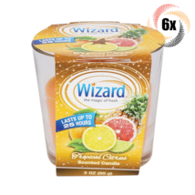 6x Candles Wizard Tropical Citrus Scented Candles | 3oz | Burns For 25 Hours! - £21.80 GBP