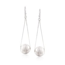 Ross Simons Sterling Silver Bead and Chain Drop Earrings - £39.12 GBP