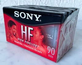 Set of 4 Sony HF Normal Bias Blank Audio Cassette Recording Tape 90 Min - Sealed - $14.20