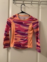 Danskin Now Girls Long Sleeve Shirt Pink Orange With Thumb hole Size 6-6X - $23.52