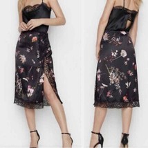 Victoria&#39;s Secret Midnight Garden Floral Satin Midi Slip Skirt NWT - £44.11 GBP
