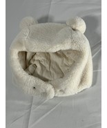 First Impressions Baby Faux Fur Ivory Pom Pom Hat with chin strap-Sz 0-6... - £9.66 GBP