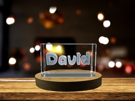 LED Base included | david - Names Art 3D Engraved Crystal - $484.45 MXN+