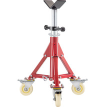 VEVOR Pipe Stand Fold-a-Jack V-Head 20-37 inch Height 12&quot; Pipe 882 lb w/Casters - £107.10 GBP
