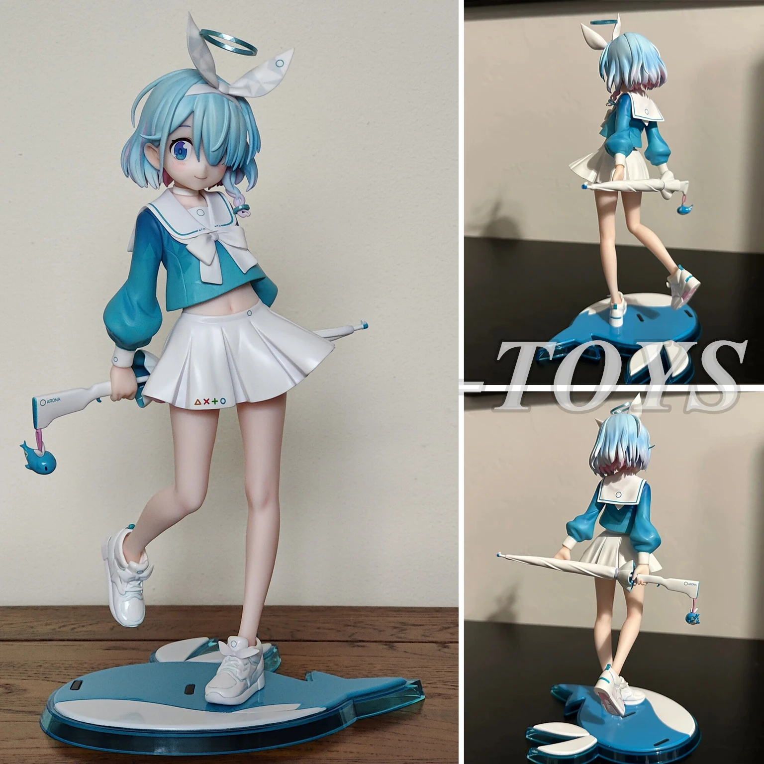 22CM Anime Alice Glint Blue Archive Arona Golden Head 1/7 Sexy Girl PVC Action - £20.27 GBP+